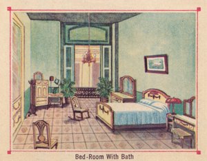Soveværelse med bad - Hotel Florida - Havana - Cuba, c1910 af Unbekannt