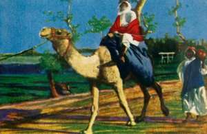 Beduin rider på en kamel, Egypten, c1928. af Unbekannt