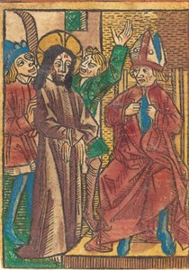 Før Kajfas, ca. 1490. af Unbekannt