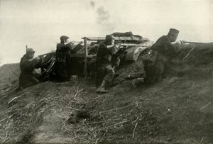 Belgiere holder floden ved Termonde, 1919. af Unbekannt