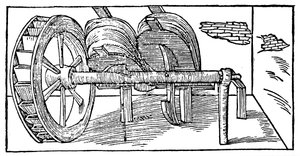 Bælge drevet af en knastaksel drevet af et vandhjul, 1540 af Unbekannt