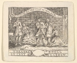 Fordelsbillet til Walker, ca. 1735. af Unbekannt