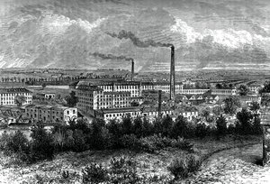 Bessbrook Mills and village, County Armagh, Irland, c1880 af Unbekannt