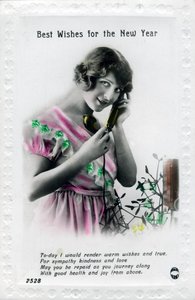 De bedste ønsker for det nye år, lykønskningskort, c1920