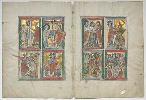 Bifolio med scener fra Kristi liv, 1230-1240. af Unbekannt