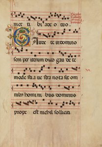 Bifolium med Foliated Initial C, fra en gradvis, italiensk, anden halvdel af 1400-tallet. af Unbekannt