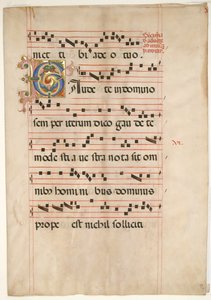 Bifolium med Foliated Initial C, fra en Gradual, anden halvdel af 1400-tallet. af Unbekannt