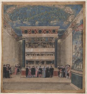 Binche Palace under festlighederne i august 1549, 1549. af Unbekannt