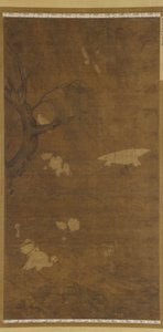 Fugle, piletræ og blomster, Ming-dynastiet, 15.-16. århundrede. af Unbekannt