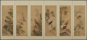 Fugle og blomster, Edo-perioden, 1700-tallet. af Unbekannt