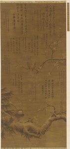 Fugle og blommeblomster i sneen, Ming-dynastiet, 1368-1644. af Unbekannt