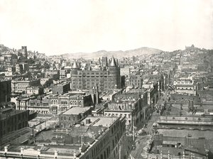 Fugleperspektiv fra tårnet i Chronicle Building, San Francisco, USA, 1895. af Unbekannt