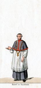 Biskop i husets kjole, kostumedesign til Shakespeares skuespil, Henry VIII, 1800-tallet af Unbekannt