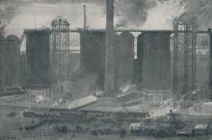 Højovne ved Bell Bros. Iron Works, Middlesborough, 1910 af Unbekannt