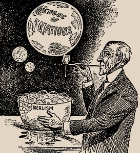 blæser bobler. Woodrow Wilson og Folkeforbundet, 1919. af Unbekannt