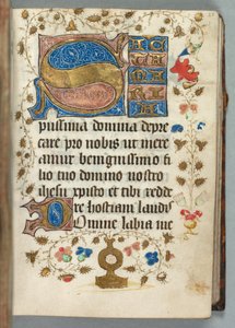 Timebog Brug af Metz: Fol. 27r, dekorerede initialer, ca. 1440. af Unbekannt