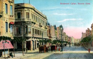 Boulevard Callao, Buenos Aires, Argentina, slutningen af det 19. eller begyndelsen af det 20. århundrede af Unbekannt