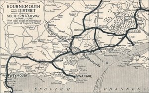 Bournemouth og District, viser Southern Railway-forbindelser, 1929 af Unbekannt