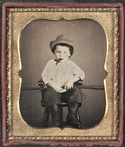 Dreng med cigar, ca. 1855. af Unbekannt