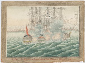 Brig Mercury kæmper mod to tyrkiske skibe den 14. maj 1829, 1829 af Unbekannt