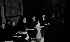 Britiske og græske ministre konfererer i Athen, juledag, 1944, 1945. af Unbekannt