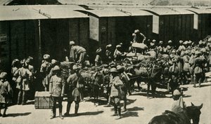Britiske og indiske soldater ved Bombay, Indien, Første Verdenskrig, 1914, c1920. af Unbekannt
