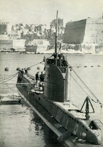 Britisk ubåd på Malta, Anden Verdenskrig, 1945. af Unbekannt