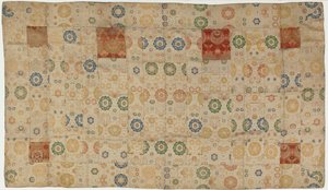 Brokade, silke. En buddhistisk munkedragt, lappet, kesa, Edo-periode, 1615-1868. af Unbekannt