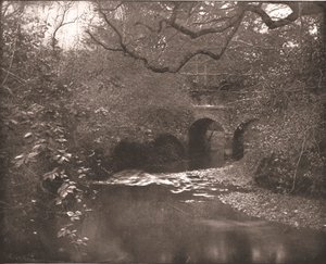Bæk og bro i New Forest, Hampshire, 1894. af Unbekannt