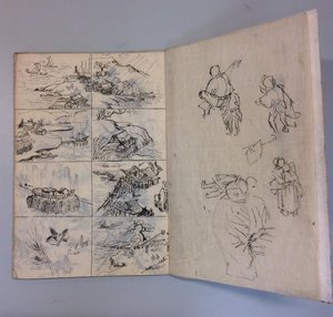 Pensel- og Tuschtegninger efter Liv og Malerier, 1895. af Unbekannt