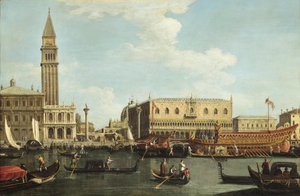Bucintoro på molen i Venedig på opstandelsesdagen af Unbekannt