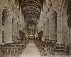 Buckfast Abbey Church, interiør, slutningen af det 19.-begyndelsen af det 20. århundrede af Unbekannt