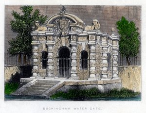 Buckingham Water Gate, The Strand, London, c1850 af Unbekannt