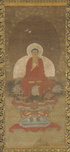 Buddha troner på en måtte af Kusa-græs, 1600-tallet. af Unbekannt