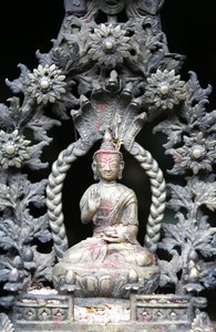 Buddha i det gyldne tempel, Patan, Nepal af Unbekannt