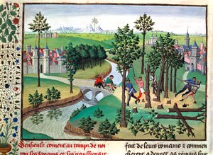 Bygning af en vej, 1400-tallet af Unbekannt