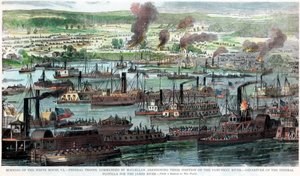 Afbrænding af Det Hvide Hus, Virginia, amerikansk borgerkrig, 26. juni 1862 af Unbekannt
