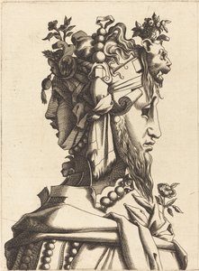 Buste af en kvinde i et ekstravagant kostume, 15601600. af Unbekannt