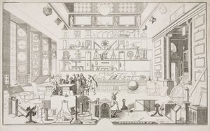 Cabinet de Geometrie de Mr LE CLERC - Forskningscentre Det Fysiske Laboratorium ved Academie des Sciences, Paris, c 1700 af Unbekannt
