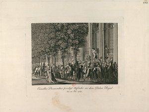 Camille Desmoulins i Palais Royal Gardens, ca. 1797-1800. af Unbekannt