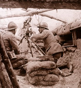 Camoufleret maskingevær, c1914-c1918 af Unbekannt