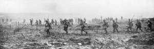 Canadiske tropper i ingenmandsland, Vimy, Frankrig, Første Verdenskrig, 9. april 1917 af Unbekannt