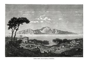 Capri set fra Massa Lubrense, Italien, 1879 af Unbekannt