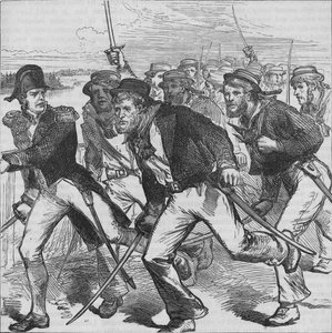 Kaptajn Money Leading the Blue-Jackets, c1880 af Unbekannt