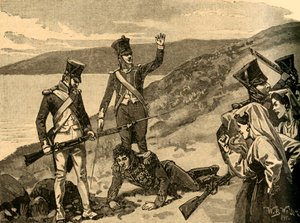 Tilfangetagelse af den franske marskal Joachim Murat, Calabrien, Italien, 1815 c1890. af Unbekannt