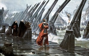 Kardinal Richelieu ved belejringen af La Rochelle, 1628 i begyndelsen af det 20. århundrede af Unbekannt