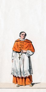 Kardinal Wolsey, kostumedesign til Shakespeares skuespil, Henry VIII, 1800-tallet af Unbekannt