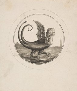 Karikatur der viser Marie Antoinette som en drage, 1700-tallet. af Unbekannt