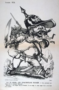 Karikatur af Wilhelm I af Preussen, fransk-preussisk krig, 1870-1871. af Unbekannt