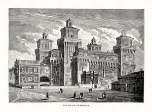 Estense Castle, Ferrara, Italien, 1879 af Unbekannt